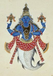 Matsya, a fish, is the first incarnation of Vishnu on Earth.